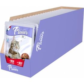 Plaisir Pouch Sos İçinde Sığır Etli ve Hindili 100 gr Kısırlaştırılmış Kedi Konservesi