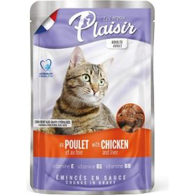 Plaisir Pouch Tavuk Etli ve Ciğerli 4x100 gr Kedi Maması