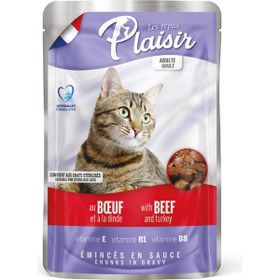 Plaisir Pouch Yetişkin Sığır Etli-Hindili 100 gr Yaş Kedi Maması