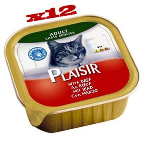 Plaisir Sığır Etli 12x100 gr Pate Yaş Kedi Maması