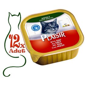 Plaisir Sığır Etli 12x100 gr Pate Yaş Kedi Maması