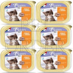 Plaisir Tavuk Etli Pate Yavru Kedi 6x100 gr Yaş Mama