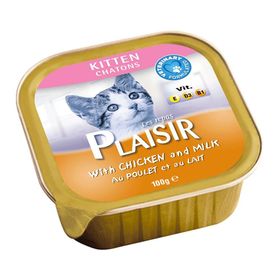 Plaisir Tavuk Etli ve Sütlü 32x100 gr Pate Yavru Yaş Kedi Maması