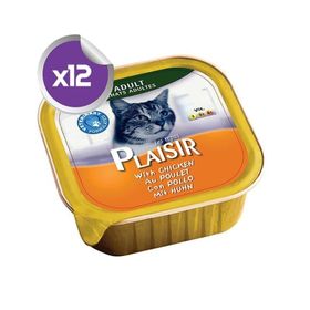Plaisir Tavuklu Pate Yetişkin Konserve 12x100 gr Kedi Maması