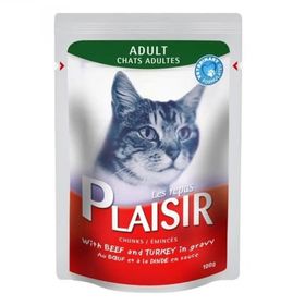 Plaisir With Biftekli ve Hindili 100 gr Yetişkin Kedi Konserve