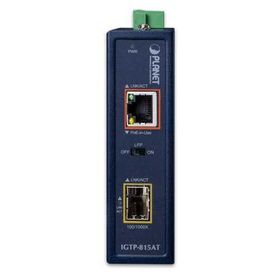 Planet PL-IGTP-815AT 100/1000Base-X to 10/100/1000Base-T PoE+ Endüstriyel PoE+ Media Converter