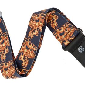 PlanetWaves 50LT01 50 mm Dokuma Flaming Skulls Gitar Askısı