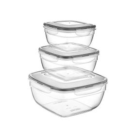 Plastart Fresh Box Kare 3'lü Saklama Kabı