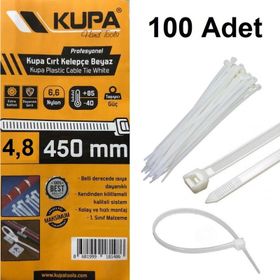 Plastik Beyaz 4.8x450 mm 100 Adet Cırt Kelepçe