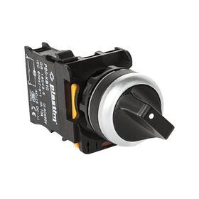 Plastim PB0-AD53 1-0-2 Siyah 2NO Yaylı Mandal Buton