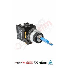 Plastim PB0-AG33 1-0-2 Siyah 2NO Kalıcı Anahtarlı Mandal Buton