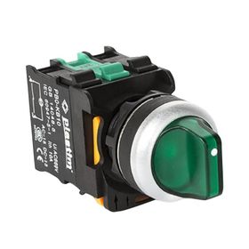 Plastim PB0-AK123M5 0-1 1NO 220V Yeşil Led Işıklı Mandal Buton