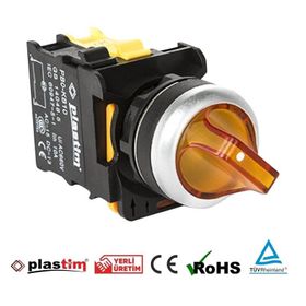Plastim PB0-AK125B5 0-1 1NO 24V Sarı Led Işıklı Mandal Buton