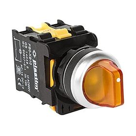 Plastim PB0-AK125M5 0-1 1NO 220V Sarı Led Işıklı Mandal Buton