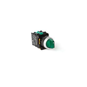 Plastim PB0-AK133M5 1-0-2 2NO 220V Yeşil Led Işıklı Mandal Buton