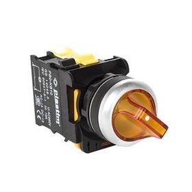 Plastim PB0-AK135B5 1-0-2 2NO 24V Led Sarı Işıklı Mandal Buton