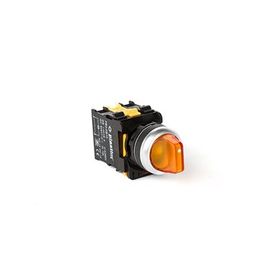 Plastim PB0-AK135B5 1-0-2 2NO 24V Led Sarı Işıklı Mandal Buton