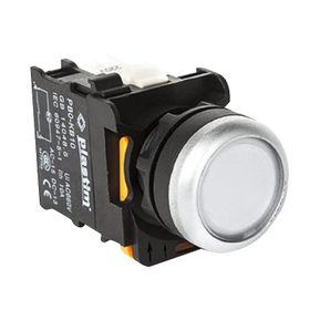 Plastim PB0-AW31B5 1NO 24V Beyaz Led Işıklı Buton