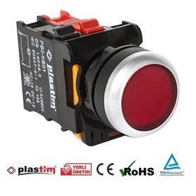 Plastim PB0-AW34M5 1NC 220V Kırmızı Led Işıklı Buton