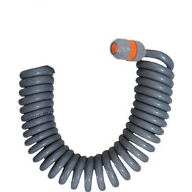 Plasyay 4 m Gri Spiral Yıkama Sulama Uzatma Hortumu