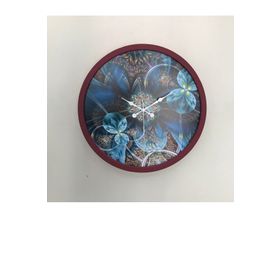 Platin Saat Bordo Modern Ahşap 36 cm Duvar Saati