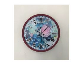 Platin Saat Bordo Modern Ahşap 36 cm Duvar Saati