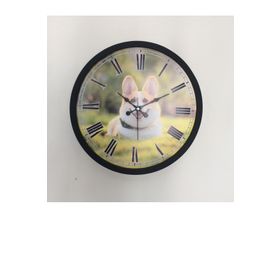 Platin Saat BU2002480108B Siyah Köpek Ahşap 36 cm Duvar Saati