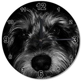 Platin Saat BU2002480108B Siyah Köpek Ahşap 36 cm Duvar Saati