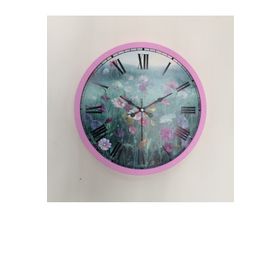 Platin Saat BU2002480115P Pembe Çiçek Ahşap 36 cm Duvar Saati