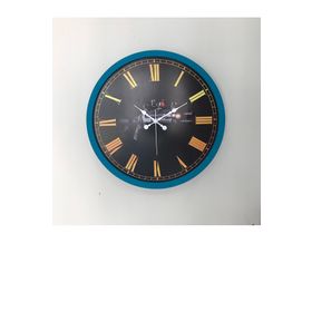 Platin Saat Turkuaz Poligon Ahşap 36 cm Duvar Saati