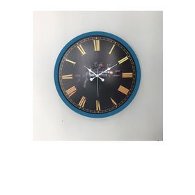 Platin Saat Turkuaz Poligon Ahşap 36 cm Duvar Saati