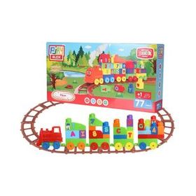 Play Blox Sayılar ve Alfabe Treni 77 Parça Parlak Renkler Mega Blok Oyuncak Tren Seti