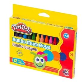 Play Doh 12 Renk 11 mm Jumbo Crayon Karton Kutu Mum Boya Kalemi