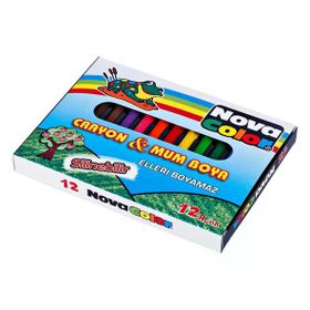 Play Doh 12 Renk Crayon Mum Boya Karton Kutu