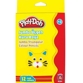 Play Doh 12 Renk Jumbo Üçgen Kuru Boya Kalemi