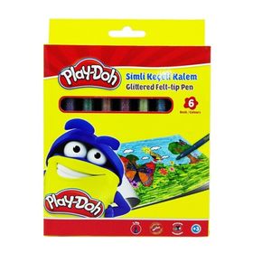 Play Doh 6 Renk Simli Keçeli Kalem
