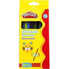 Play-Doh Çift Renkli 12 Renk 2 İn 1 Kuru Boya Kalemi