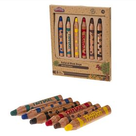 Play-Doh PLAY-CR009 2'Si 1 Arada 6 Renk Naturel Crayon