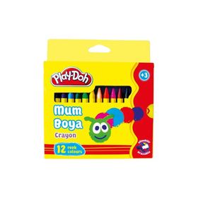 Play Doh PLAY-CR04 12 Renk Crayon Karton Kutu 8mm Pastel Boya