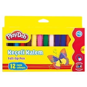 Play Doh PLAY-KE008 12 Renk 8 mm Mini Jumbo Keçeli Kalem Karton Kutu
