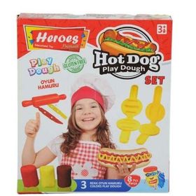 Play Dough 3 Renk Hot Dog Oyun Hamuru Seti