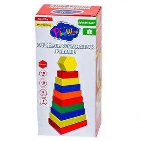 Play Wood Ahşap Dikdörtgen Renkli Kule