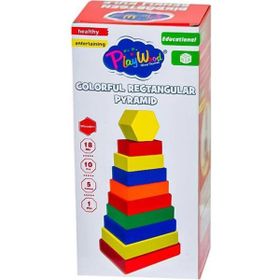 Play Wood Ahşap Dikdörtgen Renkli Kule