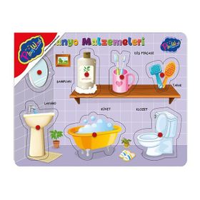 Play Wood Ahşap Tutmalı Banyo Malzemeleri Puzzle