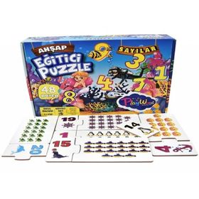 Play Wood Eğitici Ahşap Sayılar Hafıza Kartları