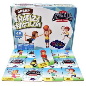 Play Wood Eğitici Ahşap Sporlar Hafıza Kartları
