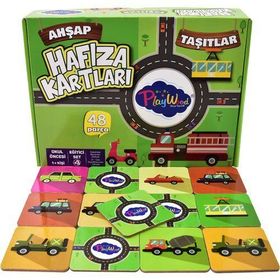 Play Wood Eğitici Ahşap Taşıtlar Hafıza Kartları