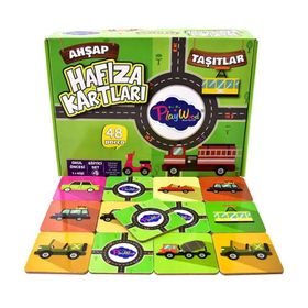 Play Wood Eğitici Ahşap Taşıtlar Hafıza Kartları