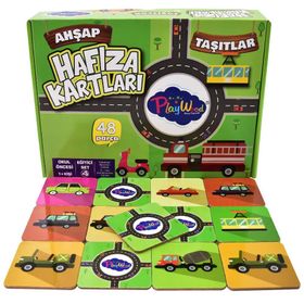 Play Wood Eğitici Ahşap Taşıtlar Hafıza Kartları