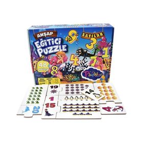 Play Wood Sayılar 48 Parça Ahşap Puzzle Eşleştirme Oyun Seti
